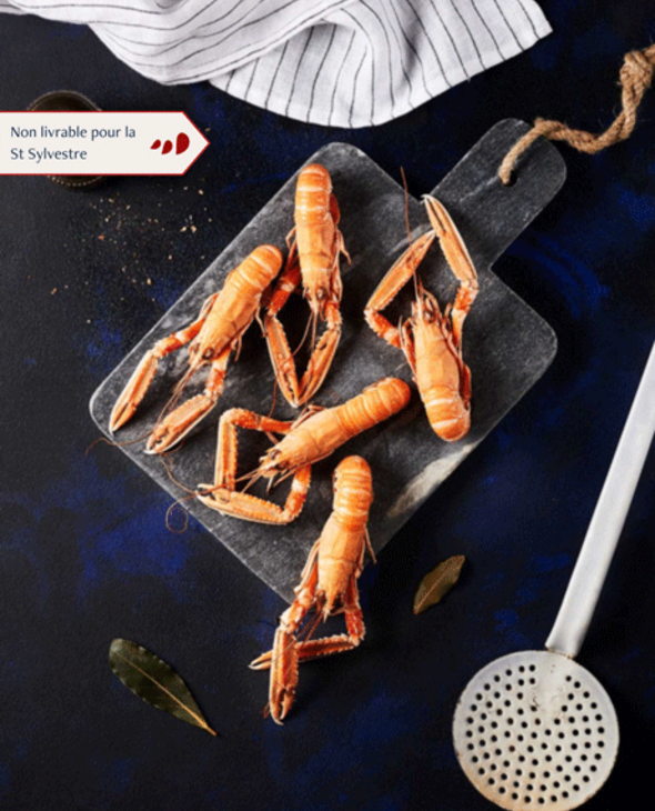 Langoustines moyennes cuites par nos soins